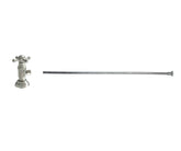Toilet Supply Kit - Brass Cross Handle with 1/4 Turn Ceramic Disc Cartridge Valve (MT4004X-NL) - Angle, Flat Head Riser